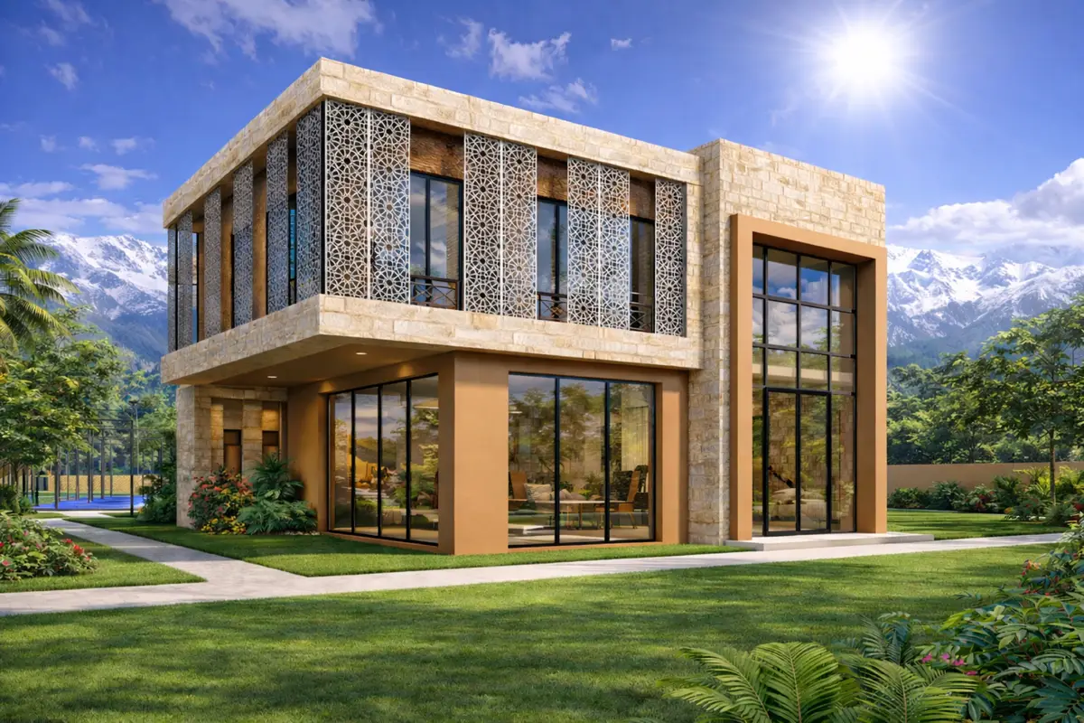 Pavillon à moucharabieh